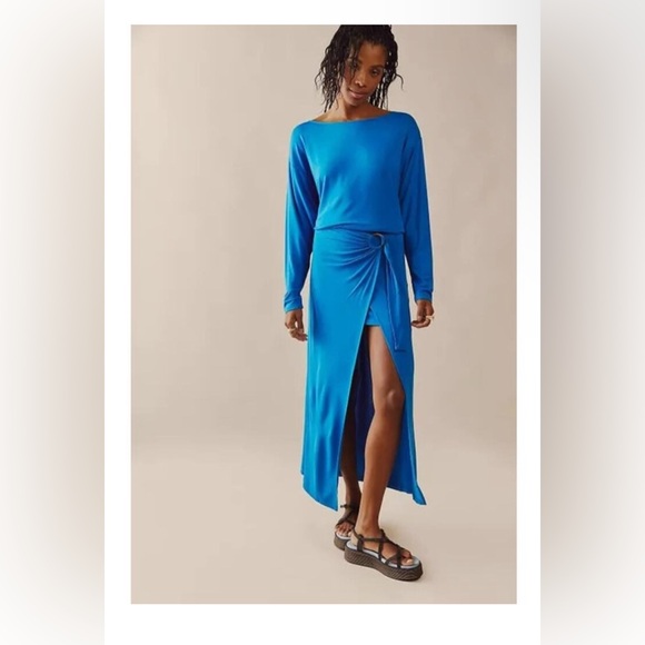 Free People Dresses & Skirts - Free People Alyssa Long Sleeve Wrap Dress Size Large NWOT